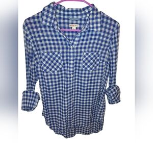 Merona Blue Plaid Button-Up Shirt